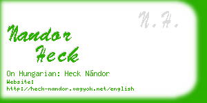 nandor heck business card